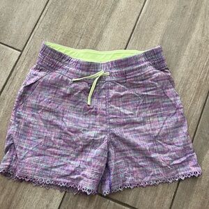 Ivivva lululemon girls pink green purple shorts with lining size 12